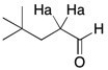 The protons labeled Ha in the structure below generally show up as a triplet, even through there are three neighboring protons. The coupling constant is approximately 7 Hz. What does this suggest about the size of the coupling constant for the aldehydic proton?  