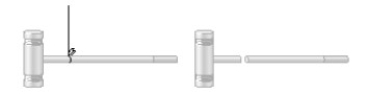 FIGURE 11-2   -A puck moves on a horizontal air table. It is attached to a string that passes through a hole in the center of the table. As the puck rotates about the hole, the string is pulled downward very slowly and shortens the radius of rotation, so the puck gradually spirals in towards the center. By what factor will the puck's angular speed have changed when the string's length has decreased by 1/2? A)  2 B)  4 C)    D)  1 E)  1/2