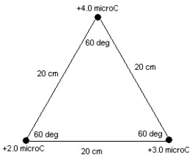 FIGURE 19-14   -Two point charges of magnitude + 7.00 μC and - 9.00 μC are placed along the x-axis at x = 0 cm and x = 40.0 cm, respectively. Where must a third charge, q, be placed along the x-axis so that it does not experience any net force because of the other two charges? A)  0.200 m B)  2.99 m C)  - 0.187 m D)  - 2.99 m E)  0.187 m