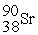 The symbol for a certain isotope of strontium is   . What is the mass number of this isotope? A)  38 B)  52 C)  88 D)  90 E)  128