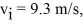 A block of mass m = 3.6 kg,moving on a frictionless surface with a speed   Makes a sudden perfectly elastic collision with a stationary block of mass M,as shown in the figure.Just after the collision,the 3.6-kg block recoils with a speed of   What is the speed V of the other block?   A) 6.6 m/s B) 8.0 m/s C) 9.3 m/s D) 10.7 m/s E) 12.0 m/s