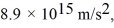 An electron is projected with an initial velocity v<sub>0</sub> = 8.4 ×   M/s along the y-axis,which is the centerline between a pair of charged plates,as shown in the figure.The plates are 1.0 m long and are separated by 0.10 m.A uniform electric field of magnitude E in the +x-direction is present between the plates.If the magnitude of the acceleration of the electron is measured to be   What is the magnitude of the electric field between the plates? (e = 1.6 × 10<sup>-19</sup> C,m<sub>electron</sub> = 9.11 × 10<sup>-31</sup> kg)    A) 51,000 N/C B) 45,000 N/C C) 40,000 N/C D) 35,000 N/C E) 29,000 N/C