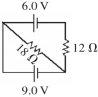 Determine the current in the 12-Ω resistor for the circuit shown in the figure assuming that the batteries are ideal.   A) 0.25 A B) 0.50 A C) 0.75 A D) 1.0 A