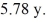 Someone in Earth's rest frame says that a spaceship's trip between two planets took 10.0 y,while an astronaut on the space ship says that the trip took   What is the speed of the spaceship,assuming the planets are at essentially at rest? A) 0.816 c B) 0.735 c C) 0.975 c D) 0.384 c