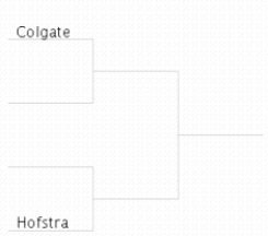  In a (fictitious)  soccer tournament involving the four teams San Diego State, De Paul, Colgate, and Hofstra, find the probability that Hofstra will play De Paul in the finals and win. (Assume that all outcomes are equally likely and that the teams not listed in the first round slots are placed at random.)        A)   \frac { 1 } { 8 }  B)   \frac { 1 } { 2 }  C)   \frac { 3 } { 8 }  D)   \frac { 1 } { 16 }  E)   \frac { 1 } { 4 }