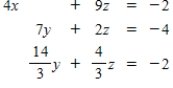 Use Gauss-Jordan reduction to solve the system of equations. If the system is dependent or inconsistent, indicate this.