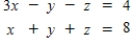 Use Gauss-Jordan row reduction to solve the given system of equations. 