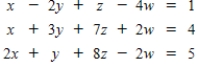 Use Gauss-Jordan row reduction to solve the given system of equations. 