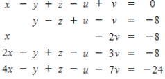 Use Gauss-Jordan row reduction to solve the given system of equations. 