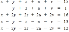 Use Gauss-Jordan row reduction to solve the given system of equations. 