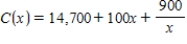 The function given below gives the cost to manufacture x items. Estimate (using ) the instantaneous rate of change of the total cost at the production level . Enter your answer as a number without the units rounded to the nearest tenth.