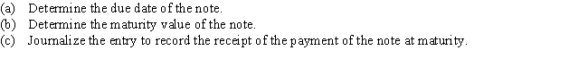 Lone Star Company received a 90-day,6% note for $80,000,dated March 12 from a customer on account.(Assume a 360-day year when calculating interest.)   
