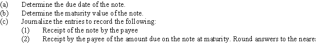 Watson Company issued a 60-day,8% note for $18,000,dated April 5,to Laker Company on account.Assume a 360-day year when calculating interest.   