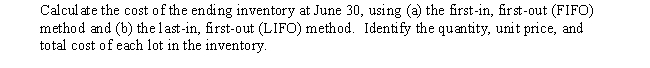 The following data regarding purchases and sales of a commodity were taken from the related perpetual inventory account: ​     