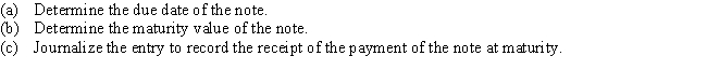 Sunshine Service Center received a 120-day,6% note for $40,000,dated April 12 from a customer on account.  