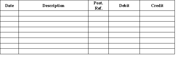 Journalize the entries to record the following:​​   Journal  
