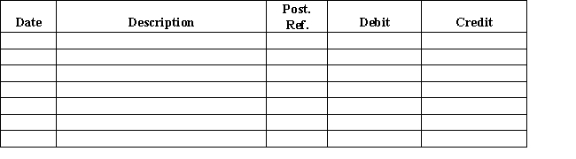 Journalize the entries to record the following:​​   Journal  