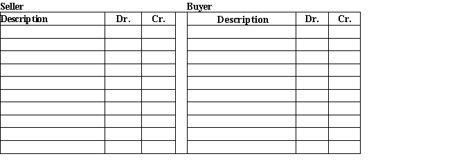 Based on the information below,journalize the entries for the seller and the buyer.Both use a perpetual inventory system.    