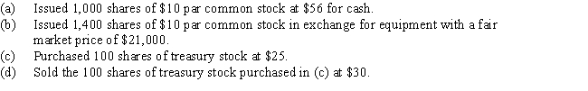 Prepare entries to record the following:  