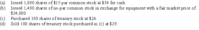 Prepare entries to record the following:  