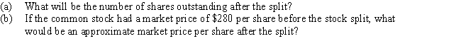 Marcos Company,which had 35,000 shares of common stock outstanding,declared a 4-for-1 stock split.​Required  