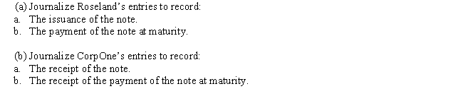 Roseland Design borrowed $700,000 on a 90-day note from CorpOne Funding Company.CorpOne discounts the note at 8%. (Assume a 360-day year is used for interest calculations.)  