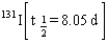 <strong>A source of   is delivered to the nuclear medicine department calibrated for 100 mCi at 8:00 AM on Monday.If this radioactivity is injected into a patient at noon on Tuesday, what radioactivity will the patient receive?</strong> A)80 mCi B)85 mCi C)90 mCi D)95 mCi <div style=padding-top: 35px> 
