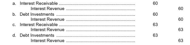 On January 1, Hamm Company purchased as an investment a $1,000, 6% bond for $1,050. The bond pays interest on January 1. What is the entry to record the interest accrual on December 31?