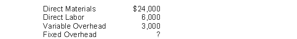 Bell's Shop can make 1,000 units of a necessary component with the following costs:   The company can purchase the 1,000 units externally for $39,000. The unavoidable fixed costs are $2,000 if the units are purchased externally. An analysis shows that at this external price, the company is indifferent between making or buying the part. What are the fixed overhead costs of making the component? A)  $8,000 B)  $6,000 C)  $4,000 D)  Cannot be determined.