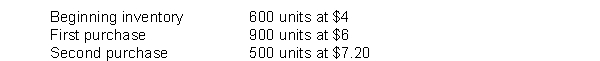 The following information is available for Yancey Company:    Assume that Yancey uses a periodic inventory system and that there are 700 units left at the end of the month. Instructions Compute the cost of ending inventory under the (a) FIFO method. (b) LIFO method.