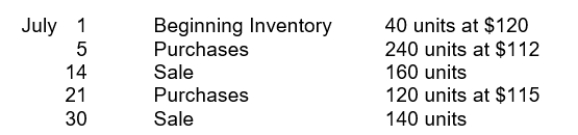 Moroni Industries has the following inventory information.   Assuming that a periodic inventory system is used, what is the amount allocated to ending inventory on a LIFO basis? A) $11,500 B) $11,520 C) $33,960 D) $33,980