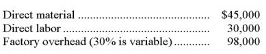 Textel is thinking about having one of its products manufactured by a subcontractor. Currently, the cost of manufacturing 1,000 units follows:   If Textel can buy 1,000 units from a subcontractor for $100,000, it should: A)  Make the product because current factory overhead is less than $100,000. B)  Make the product because the cost of direct material plus direct labor of manufacturing is less than $100,000. C)  Buy the product because the total incremental costs of manufacturing are greater than $100,000. D)  Buy the product because total fixed and variable manufacturing costs are greater than $100,000. E)  Make the product because factory overhead is a sunk cost.