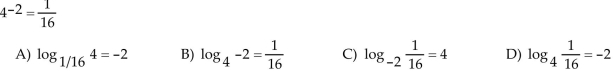 Rewrite in logarithmic form.