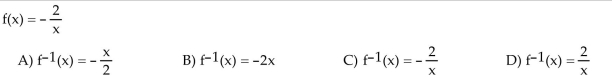 For the given function f(x), find f-1(x).