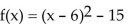 <strong>Without graphing the function, state the shift(s) that are applied to the graph of f(x) = x2 to graph the given function. If the graph of f(x) = x2 must be rotated about the x-axis, state this. </strong> A) left 15 units, down 6 units B) right 15 units, down 6 units C) left 6 units, down 15 units D) right 6 units, down 15 units