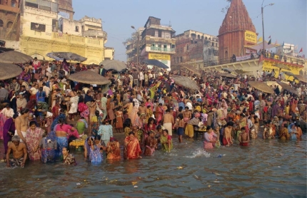   -The people using this river increase their health risks the most if they use the same area of the river for drinking and A) bathing. B) public boat transportation. C) disposal of sewage. D) religious rituals and washing their clothes.