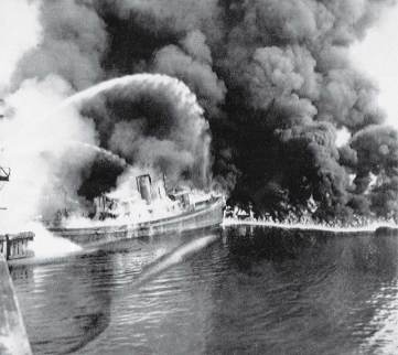   -This fire on the Cuyahoga River in 1969 most likely resulted from A) nonpoint source pollution from street and storm water runoff. B) point industrial source pollution. C) the uncontrolled growth of plants from fertilizer runoff. D) the failure of a city to treat its sewage before entering this river.