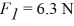 The figure shows two forces acting at right angles on an object.They have magnitudes   and   .What third force will cause the object to be in equilibrium (acceleration equals zero) ?   A)  6.6 N at 162° counterclockwise from   <sub>1</sub> B)  6.6 N at 108° counterclockwise from   <sub>1</sub> C)  4.2 N at 162° counterclockwise from   <sub>1</sub> D)  4.2 N at 108° counterclockwise from   <sub>1</sub>