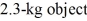 A 2.3-kg object traveling at 6.1 m/s collides head-on with a 3.5-kg object traveling in the opposite direction at 4.8 m/s.If the collision is perfectly elastic,what is the final speed of the   ? A)  0.48 m/s B)  7.1 m/s C)  3.8 m/s D)  4.3 m/s E)  6.6 m/s