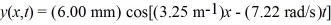 The vertical displacement y(x,t)of a string stretched along the horizontal x-axis is given by   . (a)What is the minimum time for each complete cycle of the wave? (b)What is the distance between adjacent crests of the wave? (c)How fast does this wave travel?