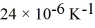 <strong>The exterior of a supersonic airplane is made of aluminum,which has a coefficient of linear expansion of .At 15°C,the plane measures 62.1 m in length.When the plane is in flight,friction with the air increases the temperature of the exterior skin to 200°C.What is the change in the length of the outer skin of the plane?</strong> A) 20 cm B) 24 cm C) 28 cm D) 32 cm E) 36 cm