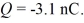 In the figure,all the charges are point charges and the charge in the middle is   For what charge q<sub>1</sub> will charge q<sub>2</sub> be in static equilibrium?   A)  12 nC B)  6.2 nC C)  3.1 nC D)  25 nC