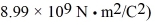 In the figure Q = 5.8 nC and all other quantities are accurate to 2 significant figures.What is the magnitude of the force on the charge Q? (k = 1/4πε<sub>0</sub> =     A)  1.8 × 10<sup>-3</sup> N B)  1.0 × 10<sup>-3</sup> N C)  9.0 × 10<sup>-4</sup> N D)  1.2 × 10<sup>-3</sup> N