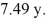 An astronaut on a spaceship moving at 0.927c says that the trip between two stationary stars took   How long does this journey take as measured by someone at rest relative to the two stars? A)  20.0 y B)  2.81 y C)  4.05 y D)  22.1 y