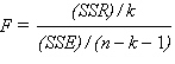 In the following formula, k stands for:   A)  the number of observations B)  the degrees of freedom of the denominator C)  the number of independent variables D)  the sample size