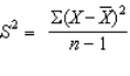The formula below is the formula for the ______ .   A)  standard deviation B)  standard error of the mean C)  standard error of the proportion D)  variance