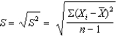 The following formula is the formula for calculating the ____.   A) standard error of the mean B) standard deviation C) standard normal distribution D) variance