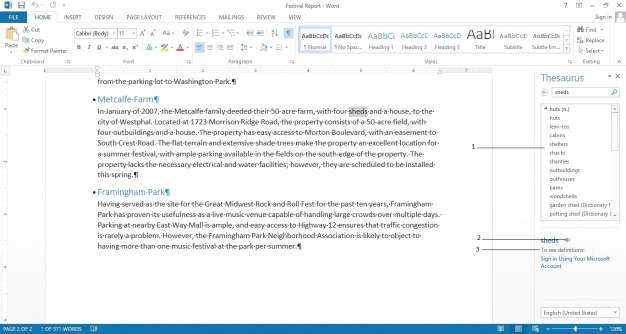   -If you are logged in to your Microsoft account and have a(n)  ____ installed, a definition for  sheds  will appear in the position marked 3 in the accompanying figure. A)  glossary B)  encyclopedia C)  index D)  dictionary