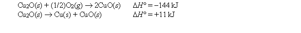 Given:   Calculate the standard enthalpy of formation of CuO(s) . A)  +299 kJ B)  +155 kJ C)  -166 kJ D)  -155 kJ E)  -299 kJ 