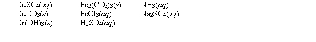 Selecting from the following, indicate which reagents would be mixed to produce Cu(OH)<sub>2</sub>.  
